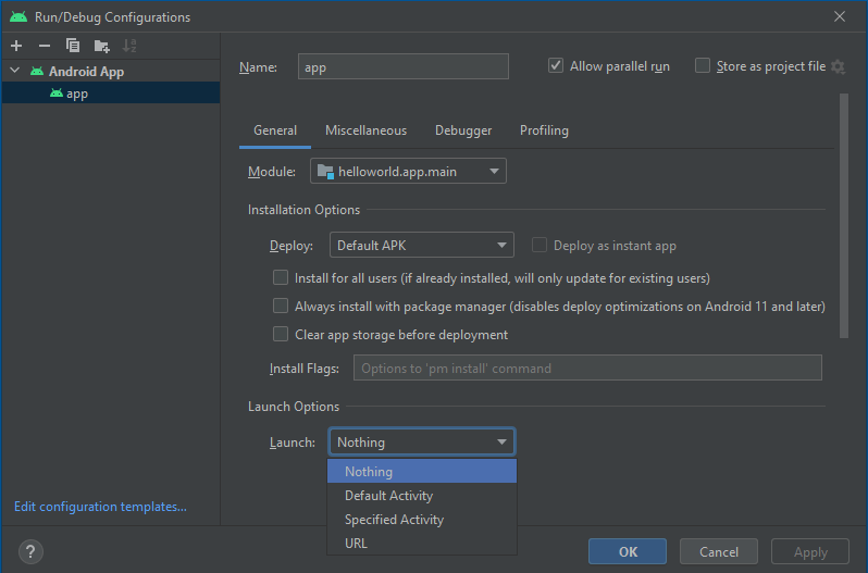 Android Studio Plugin Run Configuration - hugo